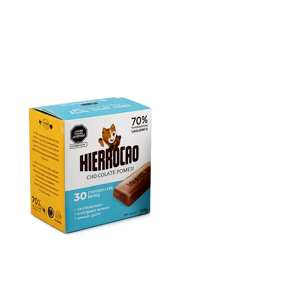 HIERROCAO – Chocolate Fortificado con Hierro Hemínico (Caja x 30 unidades)
