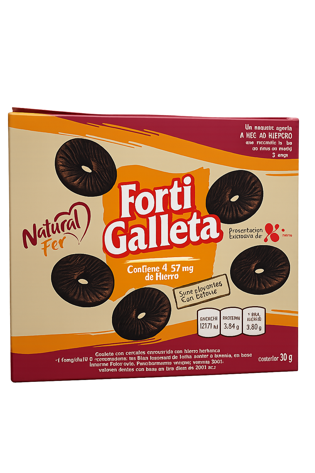 Fortigalleta Galleta fortificada con hierro heminico. (caja de 6 paquetes)